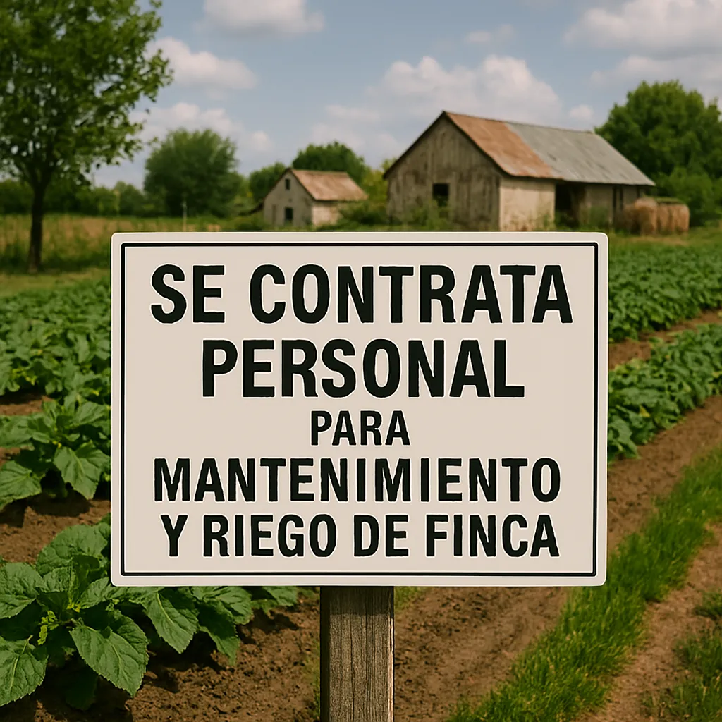 Se Contrata Personal para Mantenimiento y Riego de Finca