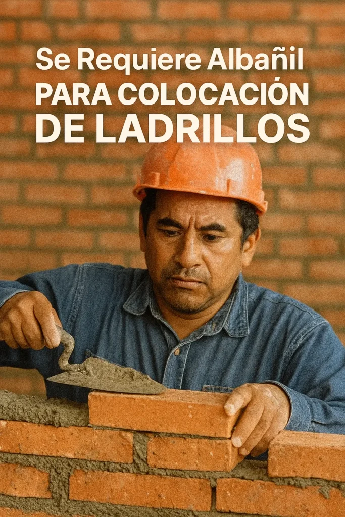 Se Requiere Albañil para Colocación de Ladrillo