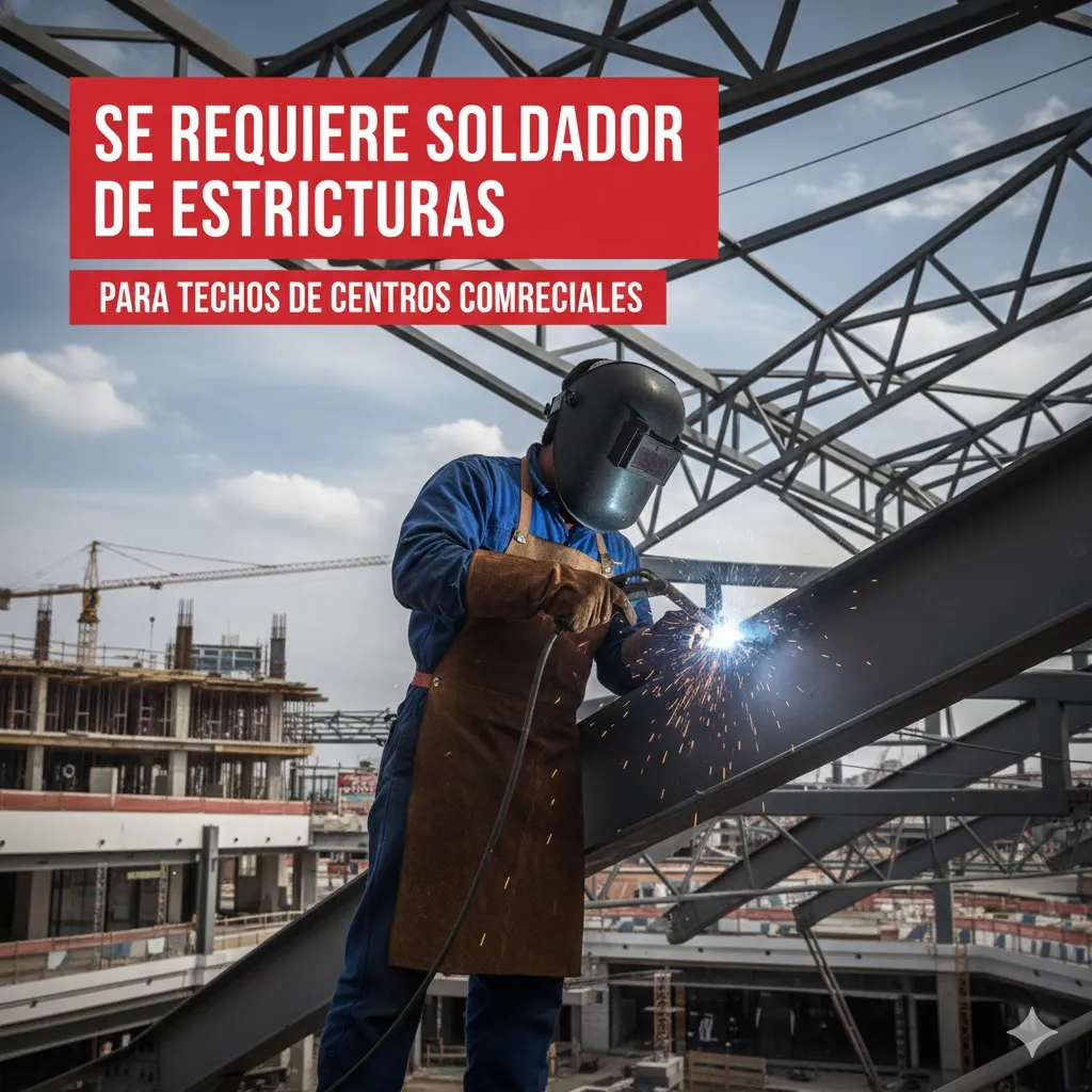 Se requiere soldador de estructuras para techos de centros comerciales
