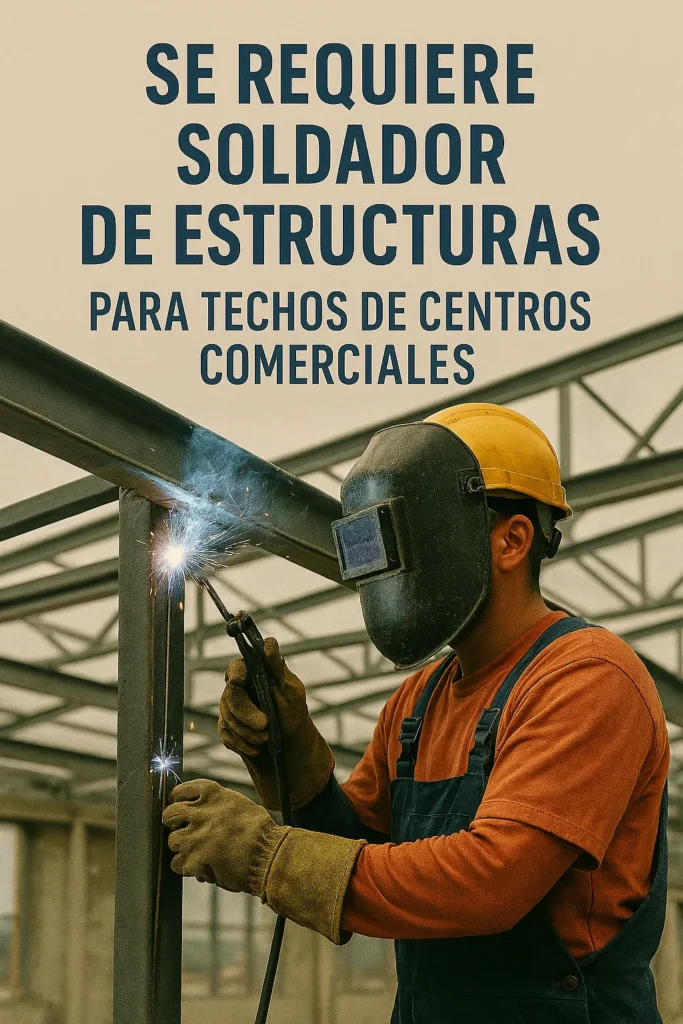 Se requiere soldador de estructuras para techos de centros comerciales