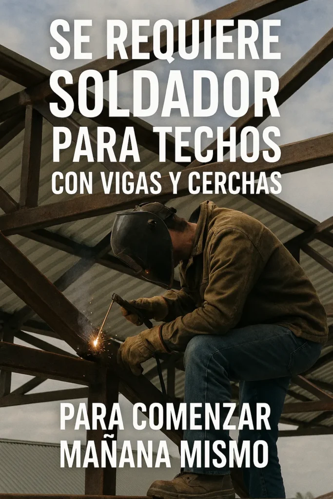 Se requiere soldador para techos con estructura de vigas y cerchas - Especialista técnico de la construcción moderna