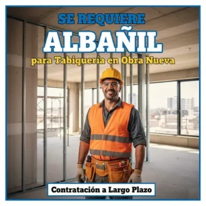 Se Requiere Albañil para Tabiquería en Obra Nueva